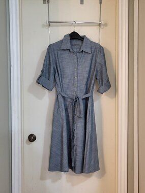 Sharagano Roll Tab sleeves A-Line Dress - Size 12